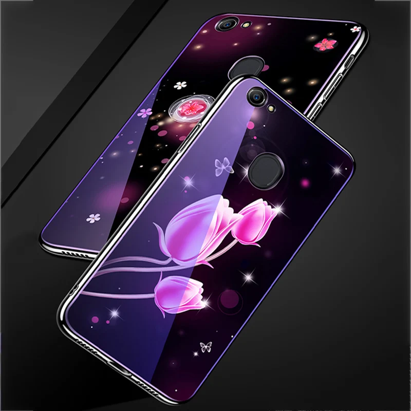 Чехол для OPPO F5 модный синий чехол из закаленного стекла F 5 OPPOF5 чехлы телефонов fundas