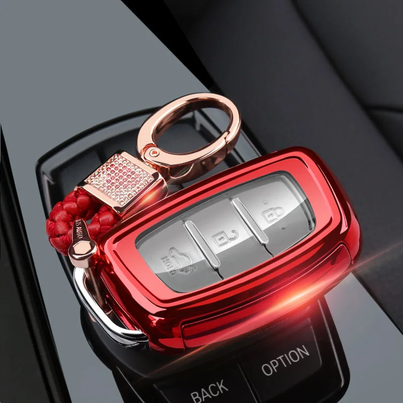 red with buckle Корпус умного ключа Крышка для hyundai I30 I20 IX25 IX35 Santa Fe Solaris Elantra акцентная Соната весь защитный держатель для ключей - Название цвета: red with buckle