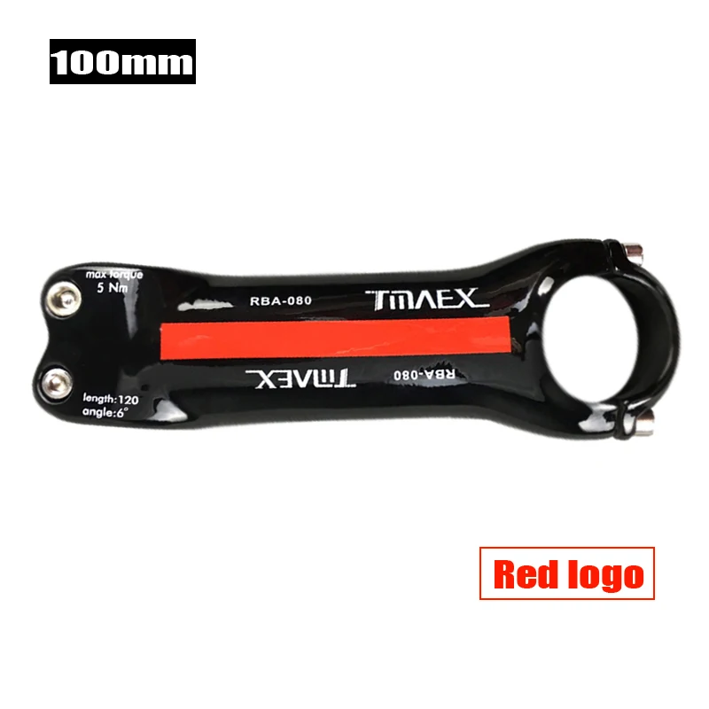 Red 100mm TMAEX углеродный стержень, полностью углеродный велосипедный стержень, светильник для шоссейного велосипеда, вес руля MTB, 6 градусов и 31,8 мм, Аксессуары для велосипеда, ультра светильник - Цвет: Red 100mm