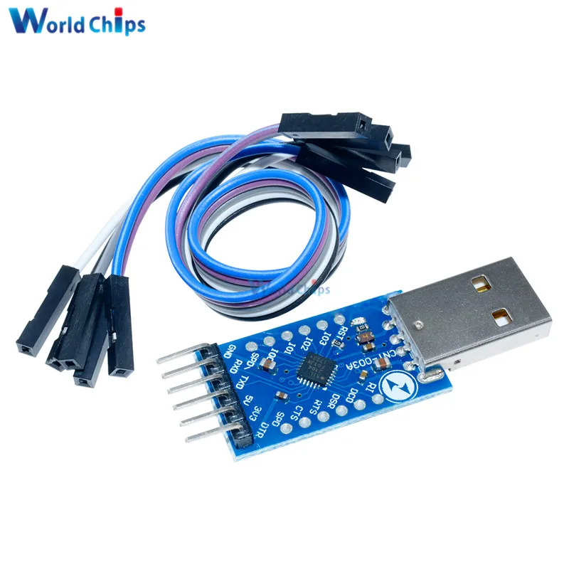 

6-контактный последовательный преобразователь USB 2,0 в TTL UART CP2104 STC PRGMR, чем CP2102, с бесплатными кабелями Dupont