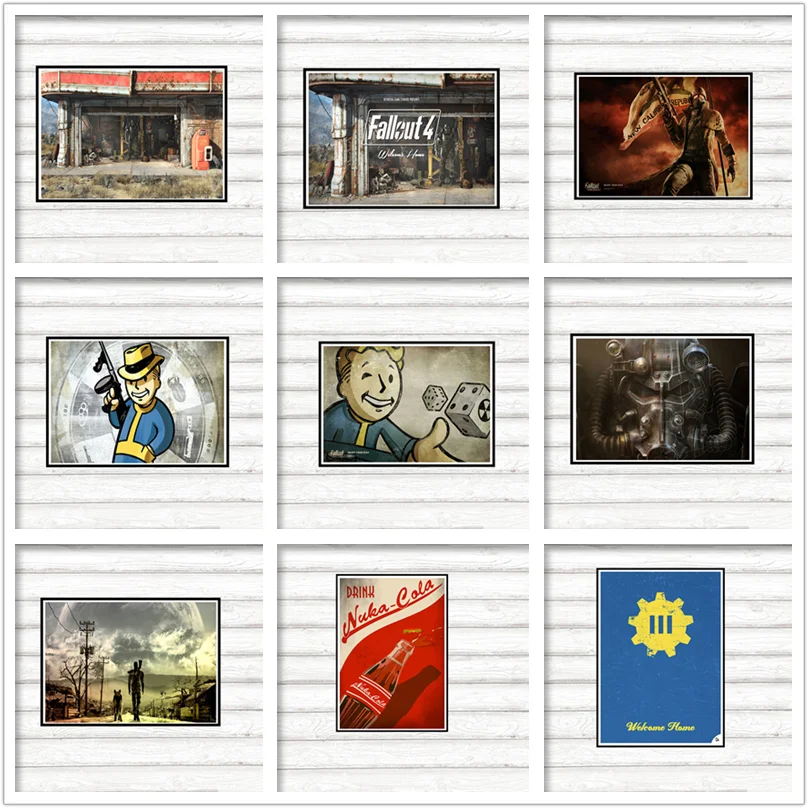 Игровой плакат Fallout 3 4 украшение для дома бумажный с высококачественным