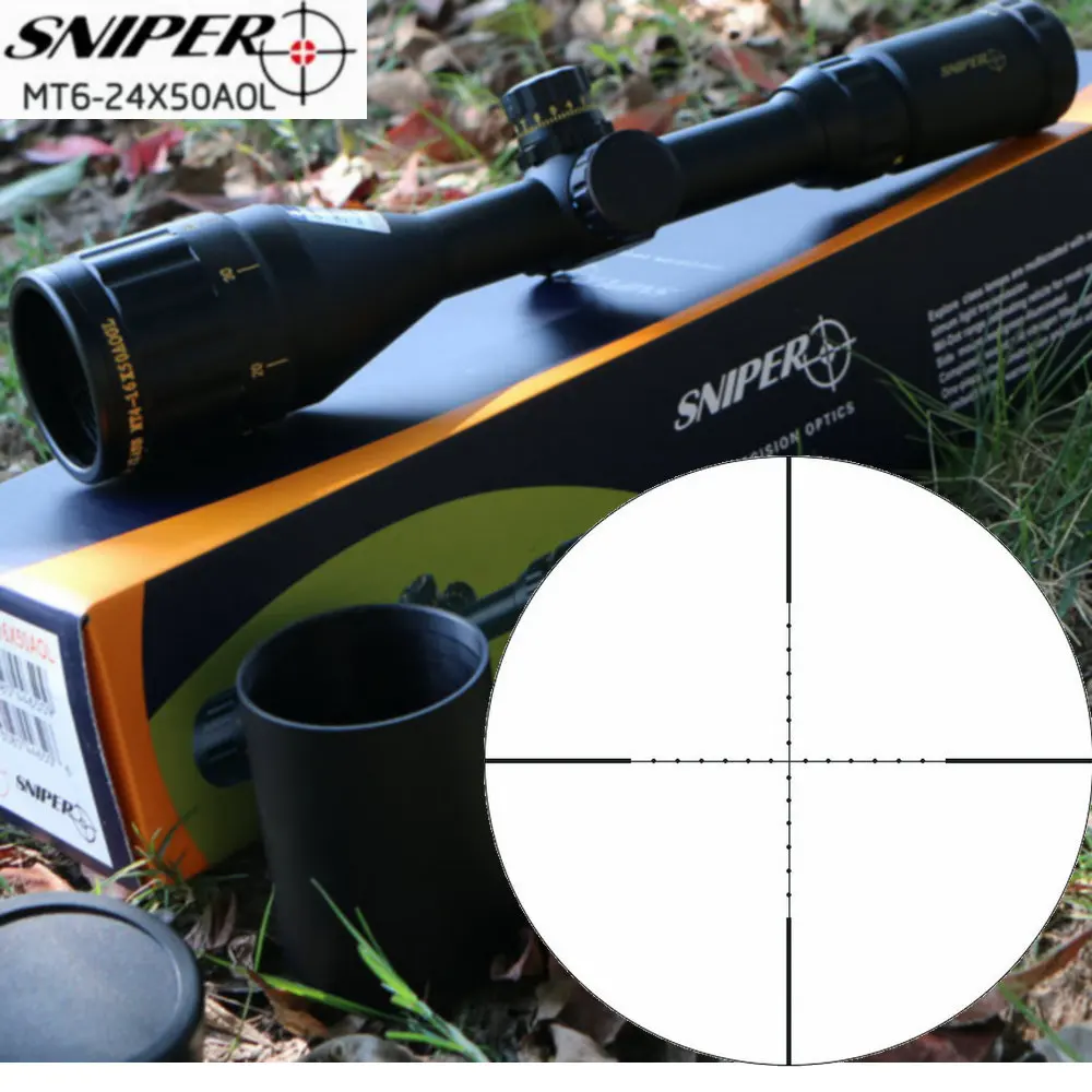 Охотничий Прицел SNIPER MT 6-24X50 AOL Тактический Регулируемый прицел с зеленым стеклом
