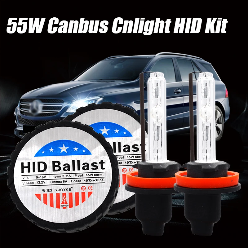 SKYJOYCE 1 комплект 12 В 55 Вт Cnlight HID Canbus Kit все в одном Балласт H1 H3 H7 H11 лампа 4300K 6000K