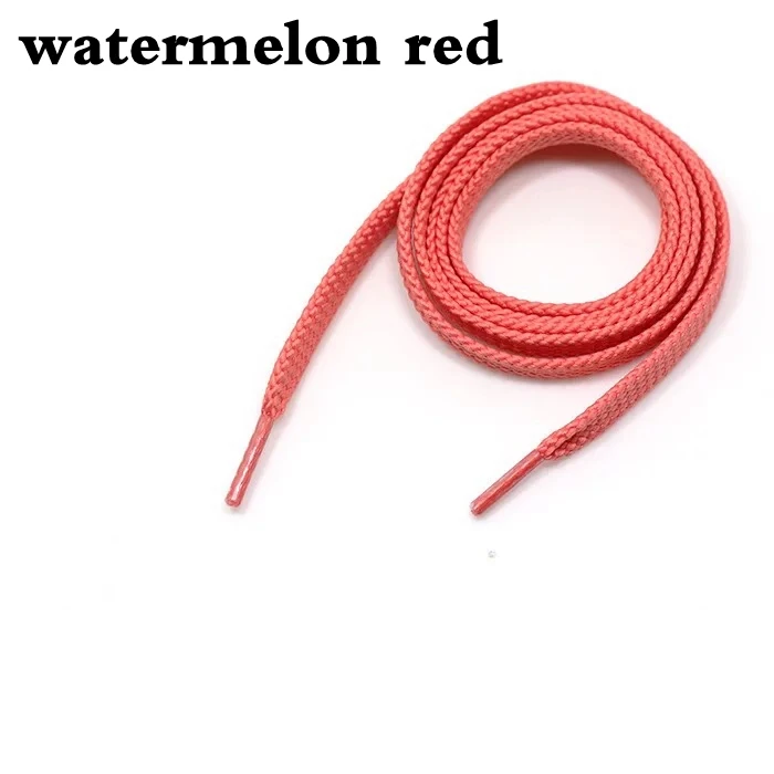 watermelon red 1 пара классических двойных плоских шнурков сплошной цвет полые плетеные кроссовки шнурки для мужчин и женщин шнурки 26 цветов SB1 - Цвет: watermelon red