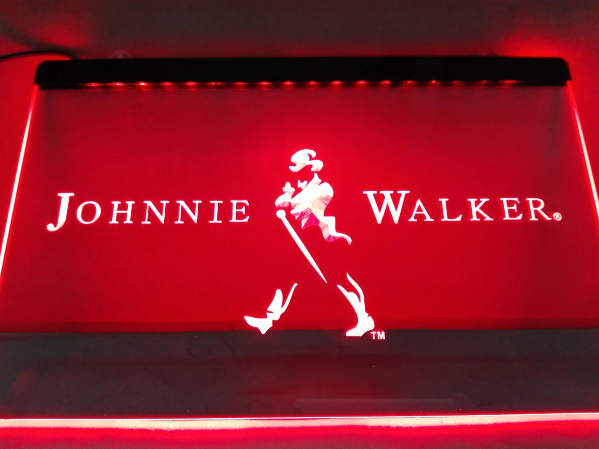 LE082 Johnnie Walker виски винный бар светодиодный неоновый светильник знак для домашнего
