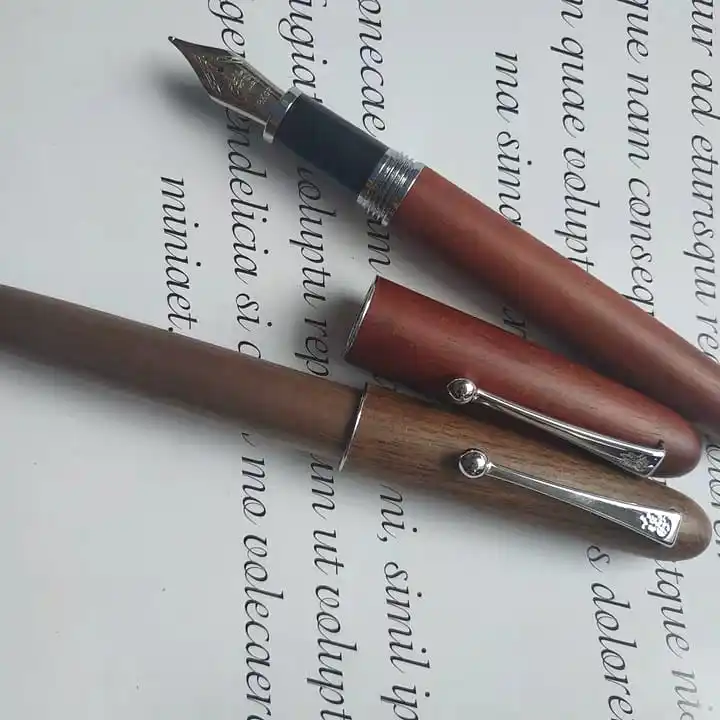 Jinhao Wooden Fountain Pen Ink Pen#6 Size F/M Wet/Architect/Fude Nib Optional Stationery Office school supplies