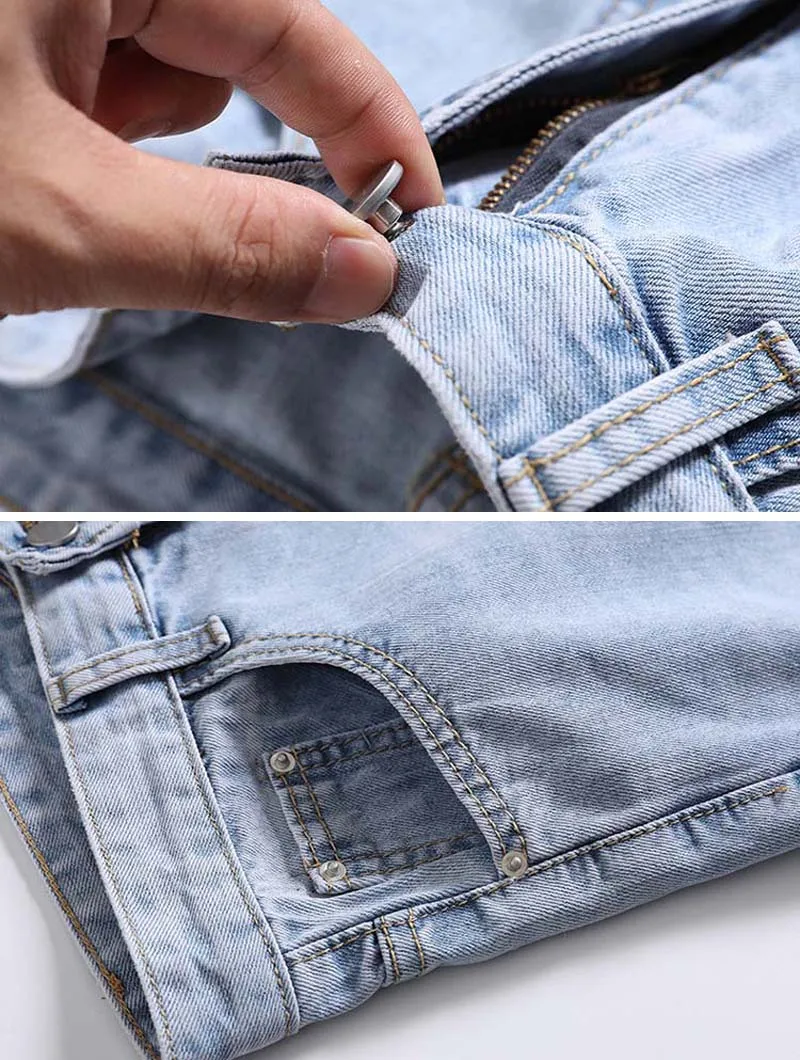 

2019 New Arrival Women Casual Loose Harem Pants Slim High Waist Jeans Female Fashion Ripped Hole Nine Points Denim Pants D234