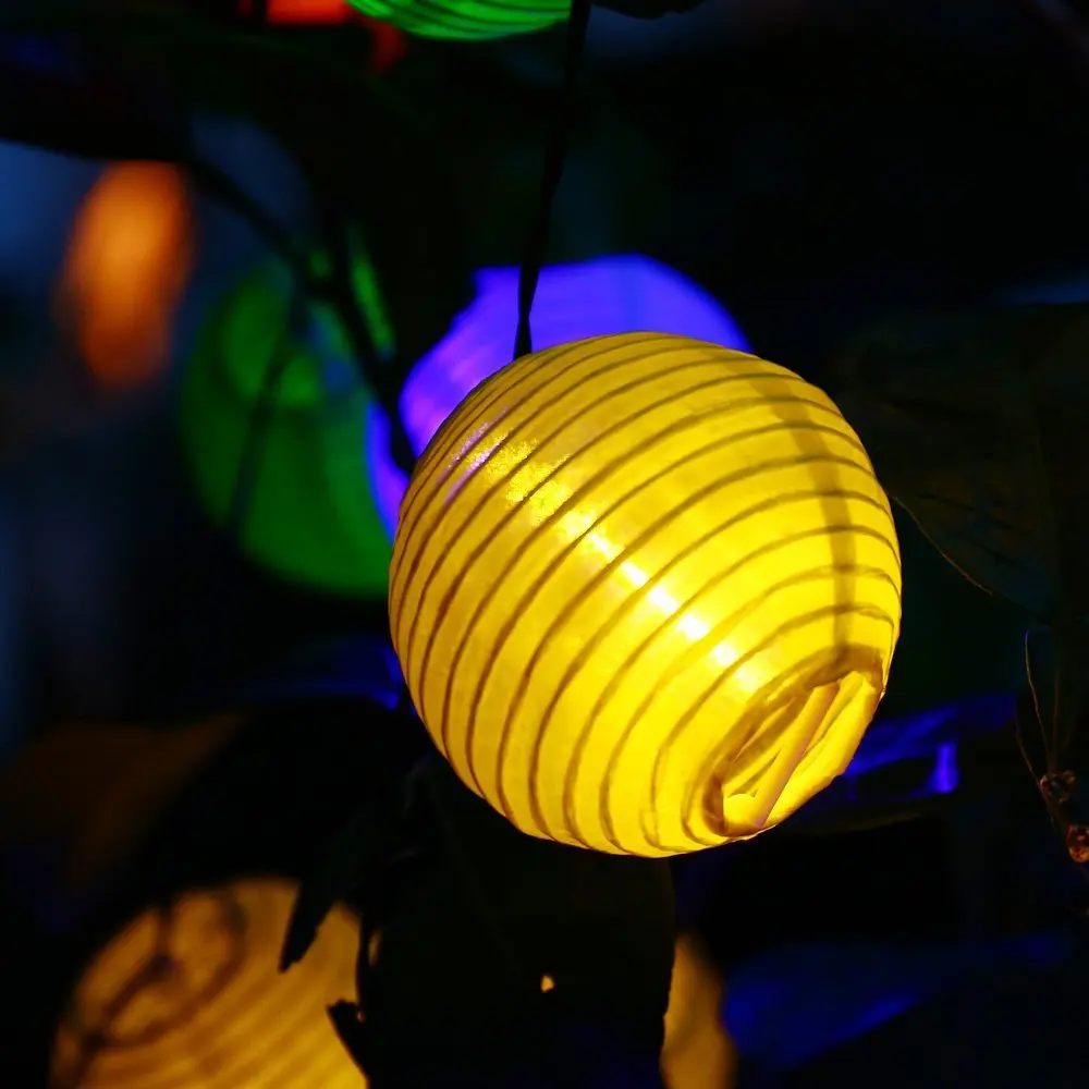 Фонари солнечного света строки Открытый Глобусы огни 30LED теплый белый/multi Цвет