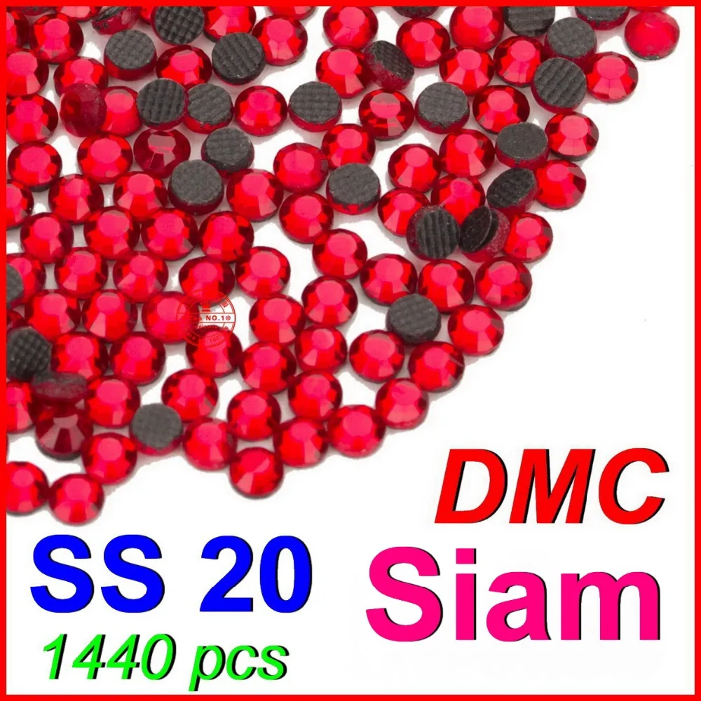 SS20 4 6 8 мм 1440 шт./пакет Siam DMC стразы горячей фиксации с плоской задней стороной