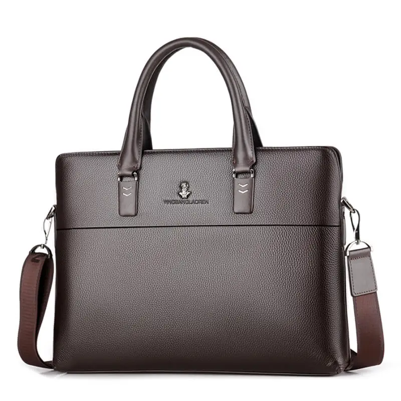 Портфель мужской из 100% натуральной кожи большой вместимости под ноутбук 14 дюймов