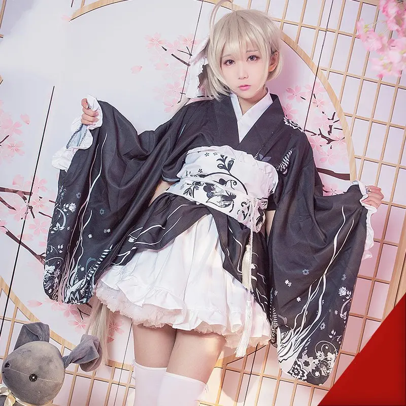 Yosuga не Сора маскарадный костюм Kasugano Sora летний фестиваль Лолита кимоно Yukata платье