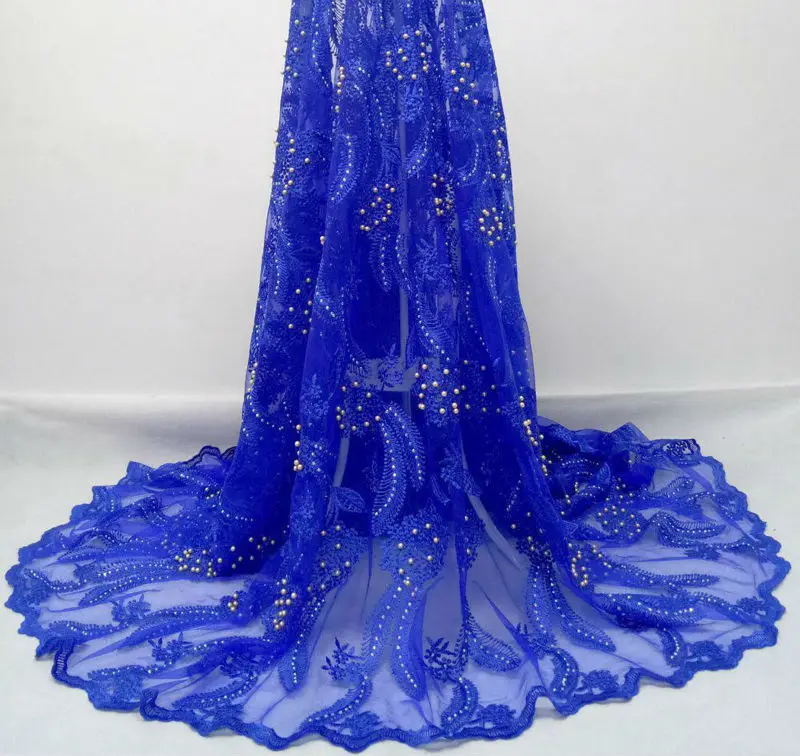 Французский шнурок с камнями и бисером 2017 Новое Прибытие Африканский Шнурок