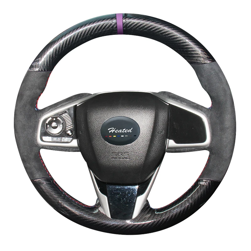 Замшевая Кожаная оплетка на руль для Honda Civic 10 2016 2017 дюйма|volante carro|wheel cover braidcover on