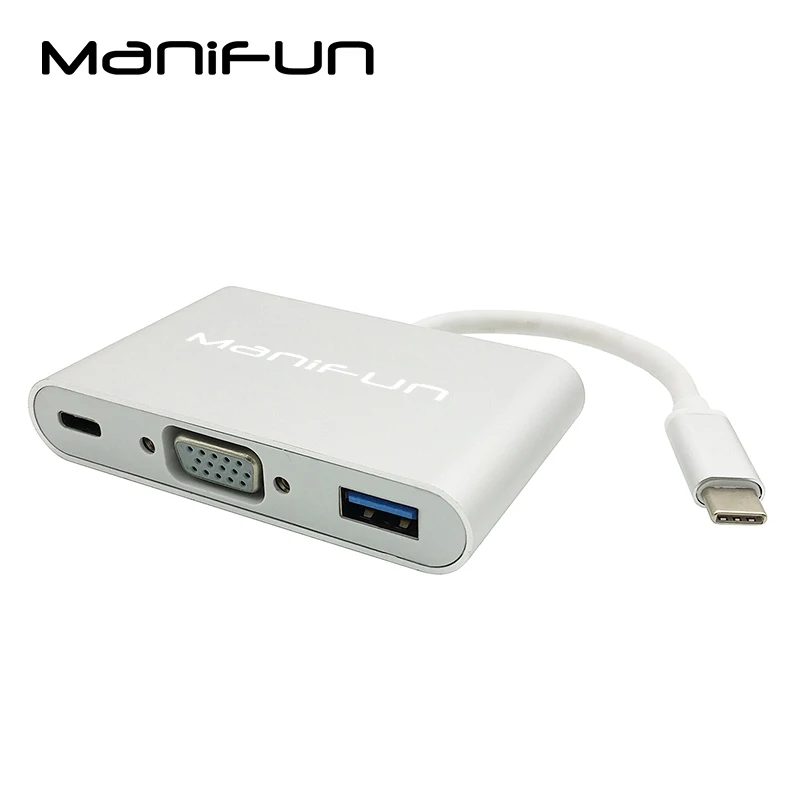 USB C VGA адаптер Тип к конвертер 1080 P с зарядкой type Thunderbolt 3 для Apple Macbook ChromeBook Pixel VGA|to