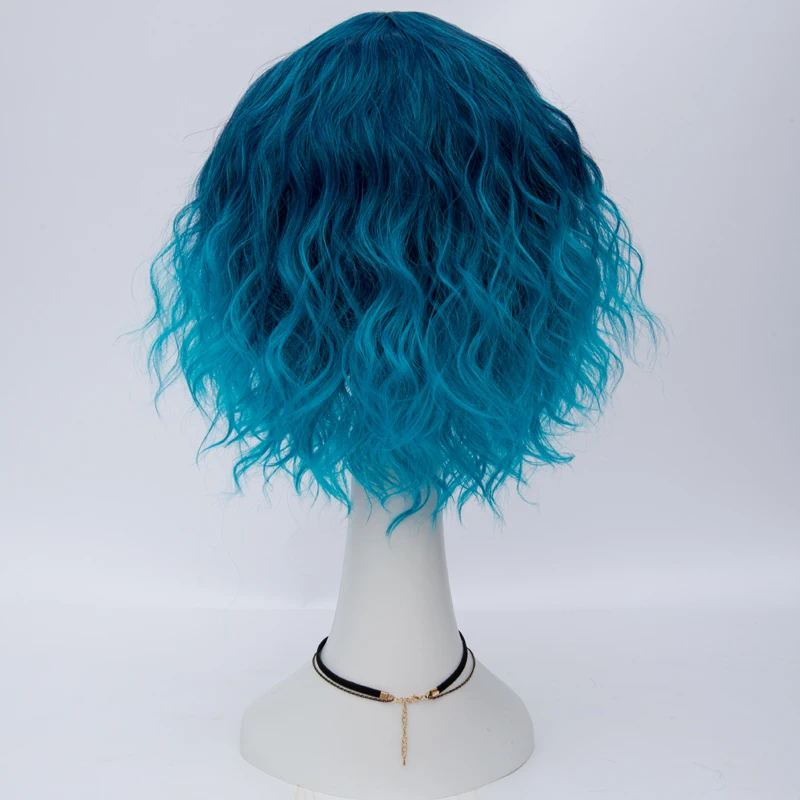 Similler Pixie Cut синтетические парики с челкой для женщин парик короткие вьющиеся волосы термостойкие розовый фиолетовый Ombre два тона - Цвет: X2