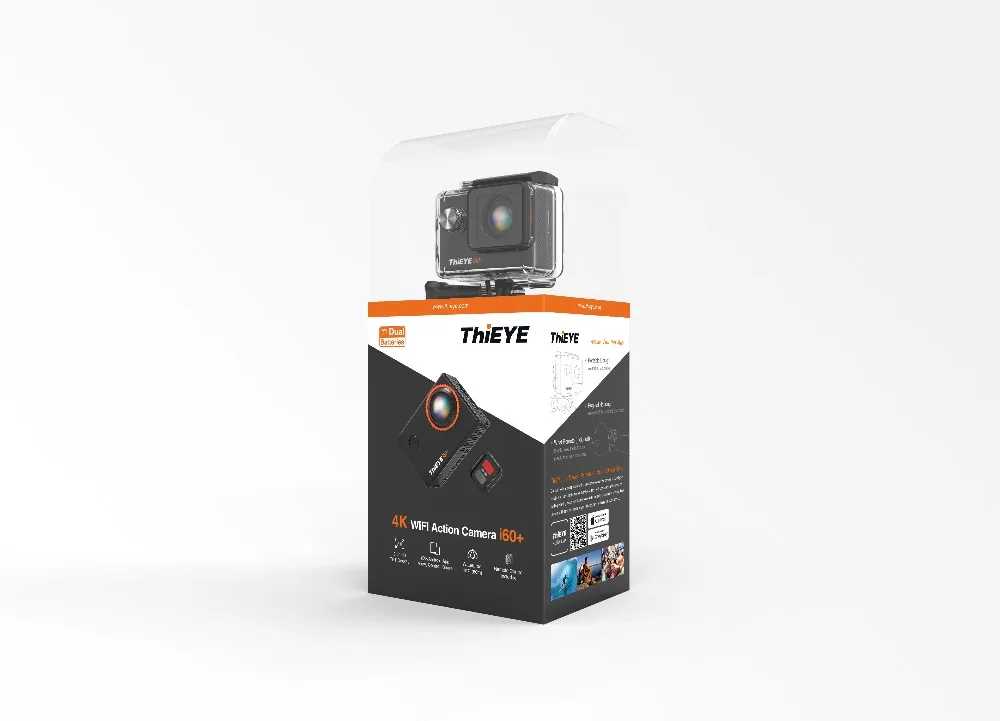 Экшн-камера ThiEYE i60+ 4K WiFi с дистанционным управлением и креплением на свободную степень вращения, Ультра HD камера для езды на велосипеде и дайвинга