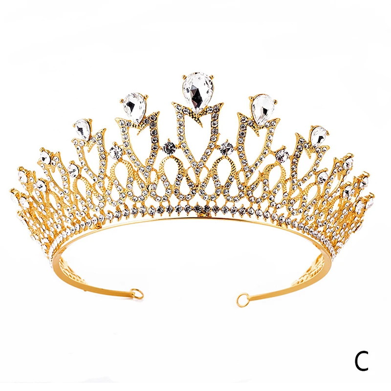 Диадема тиара для женщин диадема из светло-золотого кристалла в стиле барокко