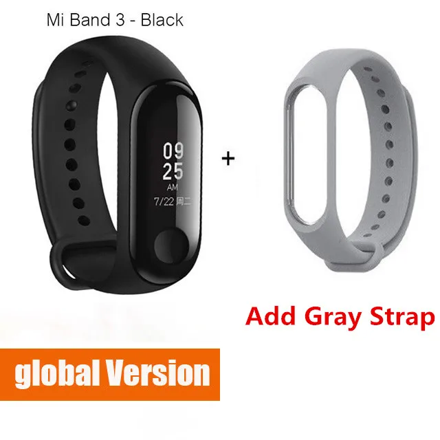 CN add Gray Xiaomi mi-браслет 3 mi band 2 Смарт-часы фитнес-Браслет фитнес-трекер OLED тачпад монитор сна пульс - Цвет: CN add Gray