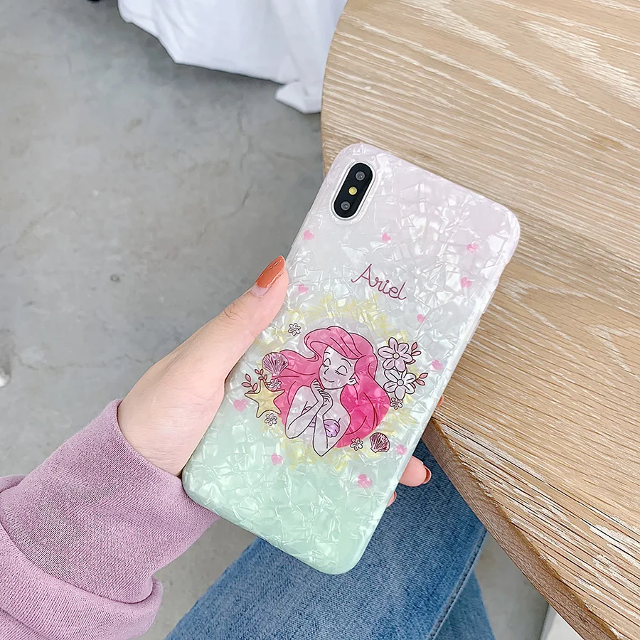 Роскошный милый мультфильм раковины принцесса Алиса чехол для iPhone X XR Max 6S 6 7 8 Plus