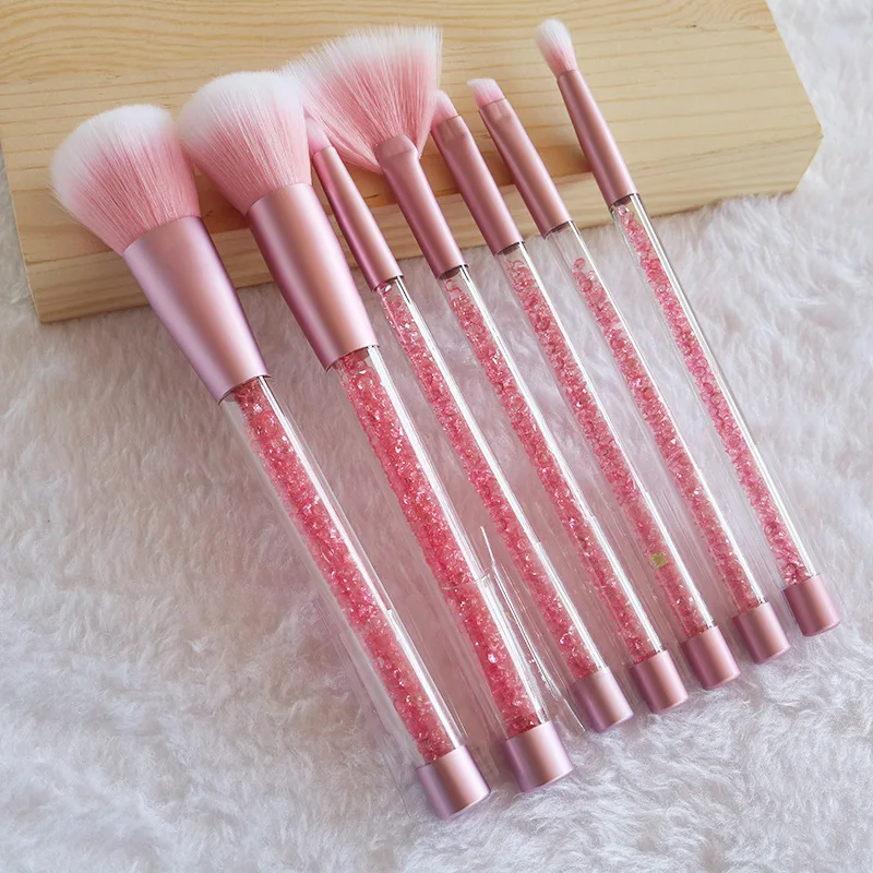 7 шт. алмазная ручка блестящая кисть с блестящей косметической сумкой из ПВХ