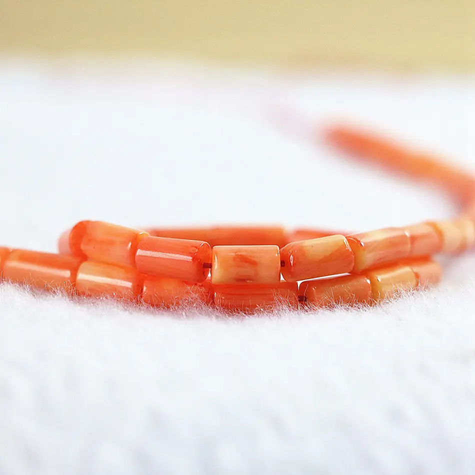 Натуральный Полудрагоценный камень красного оранжевого кораллового цветов 4x9 мм