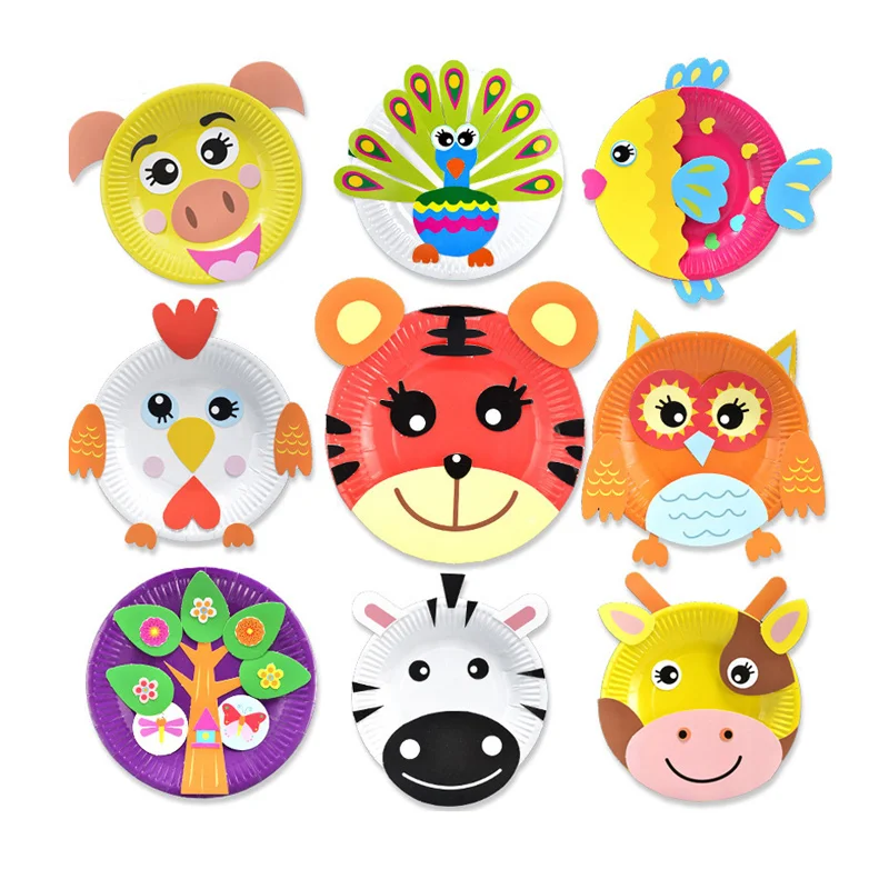 10 шт./компл. детский бумажный лоток ручной работы картина Мультяшные картонные