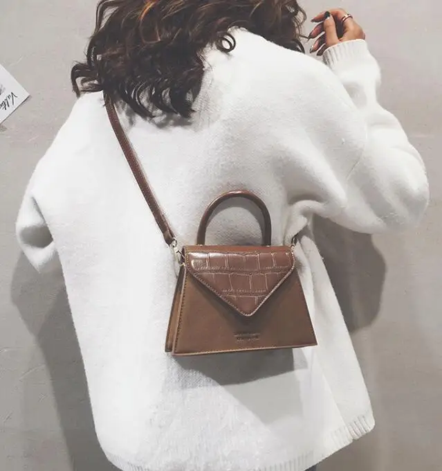 Сумка мессенджер с узором крокодиловая кожа женская сумка в стиле ретро модная