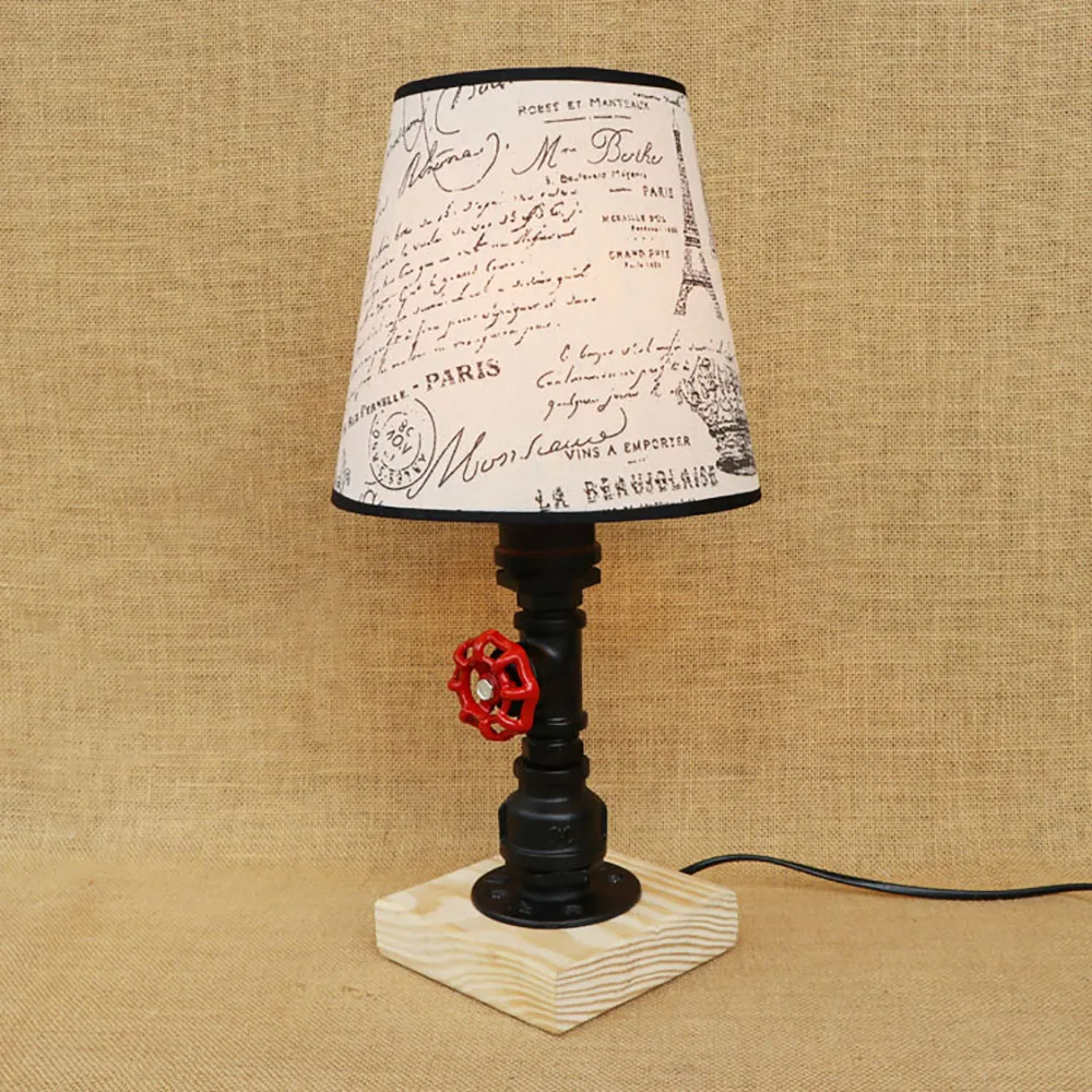 

American country vintage retro bedside fabric steam punk table lamps e27 / e26 led AC 110V / 220V for bedroom study living room