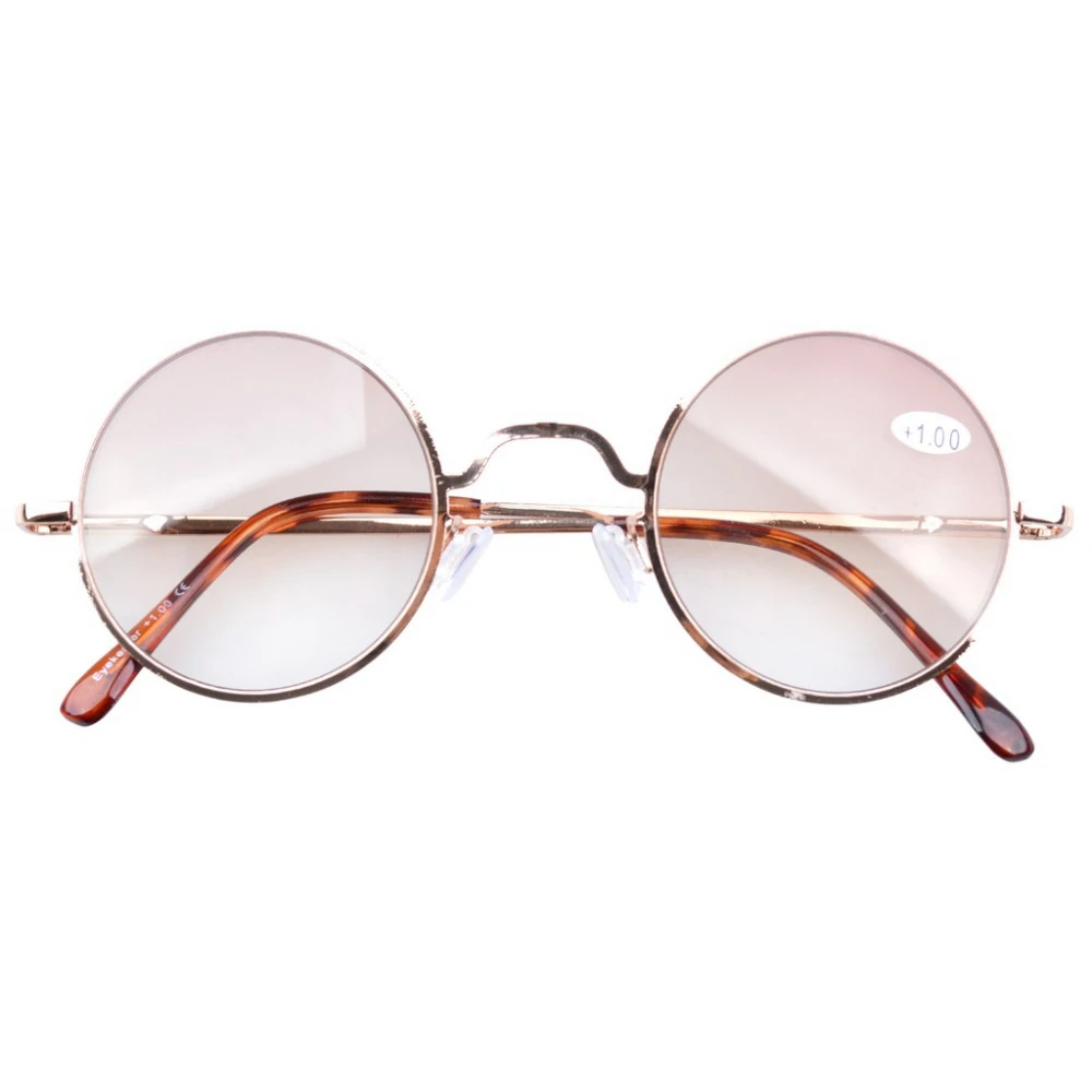 R1503 пружинные петли Eyekepper Круглые Солнцезащитные очки коричневые линзы/серые