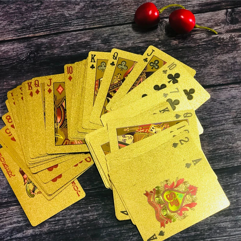 24k ПВХ золотые игральные карты Poker Jouer Aux Cartes Дубай игральные карты Золотые пластиковые водонепроницаемые пластиковые игральные карты клуб