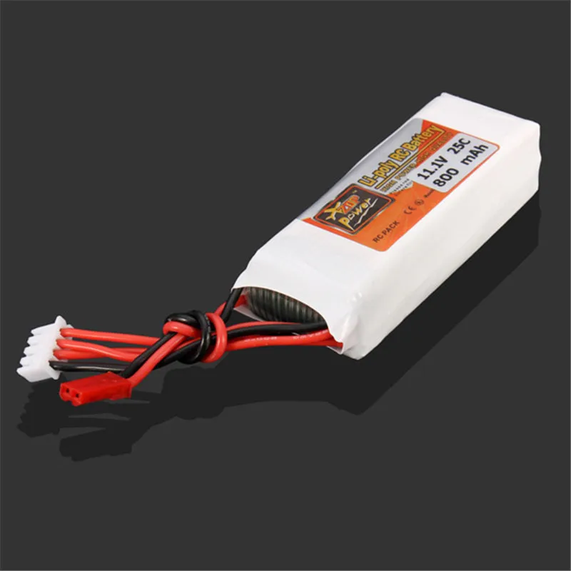 Новое поступление перезаряжаемая Lipo батарея ZOP Power 11 1 В 800 мАч 3S 25C JST вилка для