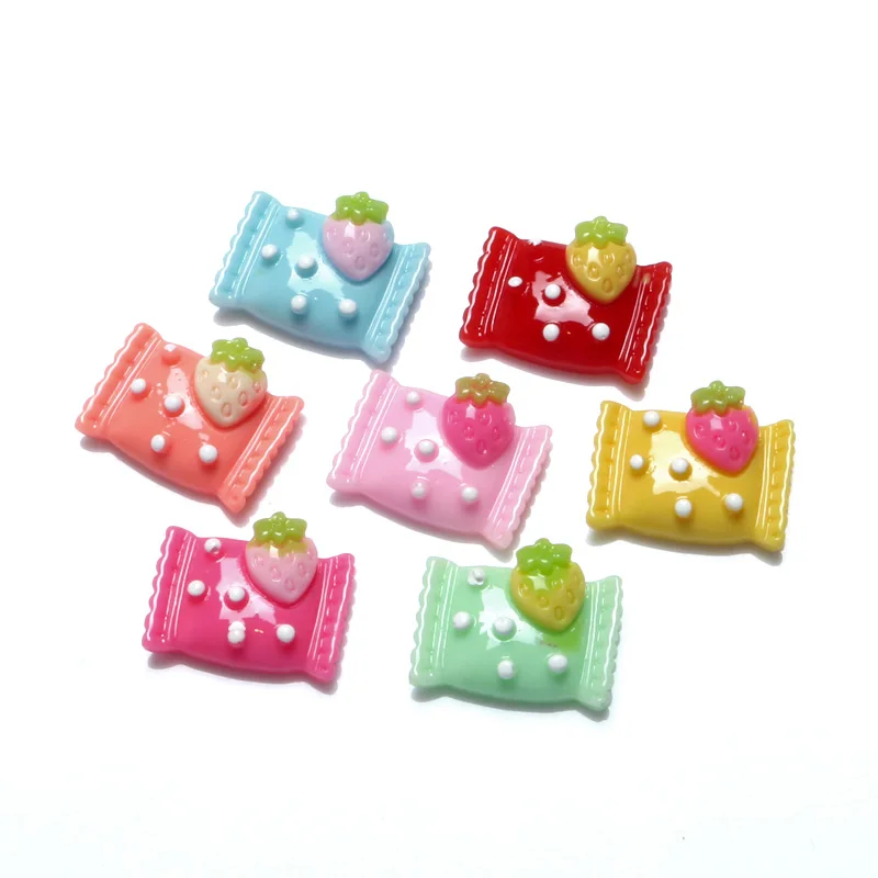 50 шт. разнообразные конфеты украшения из смолы бусины с плоским основанием