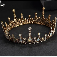 diezi baroque vintage crystal wedding bridal tiaras hairband headpiece black princess pageant crown bridal hair accessories