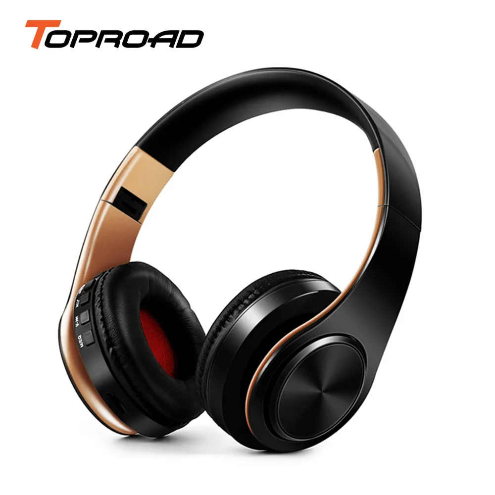 TOPROAD беспроводные Bluetooth наушники красочные стерео аудио MP3 гарнитура складная fone