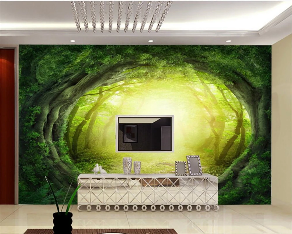 Пользовательские обои большой панно фон для гостиной ТВ фантазия трава 3d фото