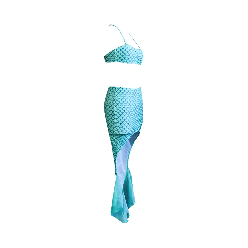 Mermaid Swimsuit Bikini Set Girl Tail Ms. Princess 3 Piece Beach Swimwear Vacation |