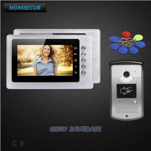 HOMSECUR 7 &quotвидео домофон система с брелоками разблокировки камеры для квартиры|door