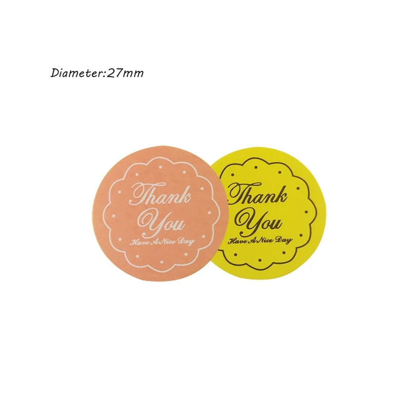 

240 Pcs/lot 'Thank You' Yellow&Pink Design Seal Label Sticker Food Gift Handmade Product Stickers Scrapbooking For Wedding Seals