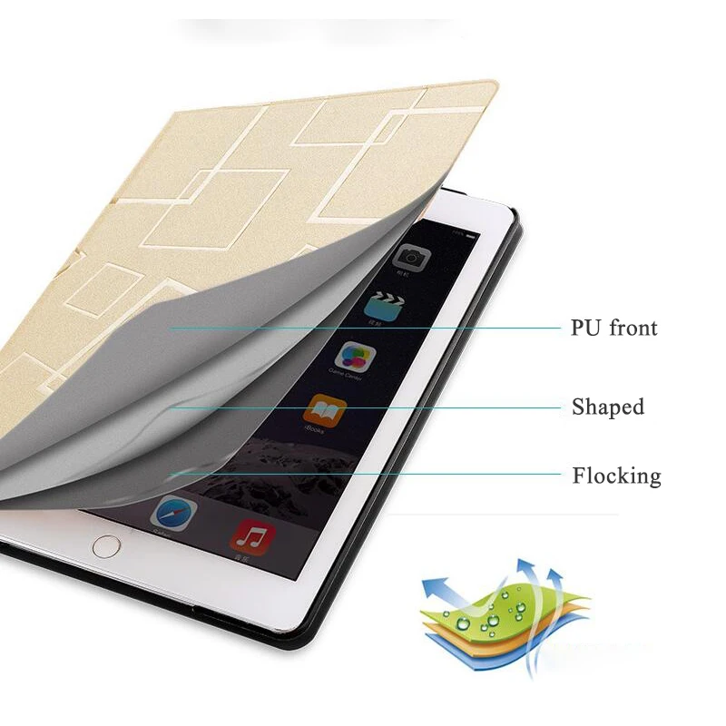 Для iPad 2018 чехол 2017 Тонкий Смарт Кожа PU рукавом PC задняя крышка для 9 7 air 2 1 случай |