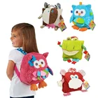 Детский рюкзак для девочек и мальчиков, милый плюшевый рюкзак с рисунками животных из мультфильмов, детские игрушки с совой, коровой, лягушкой, обезьянкой, школьные сумки