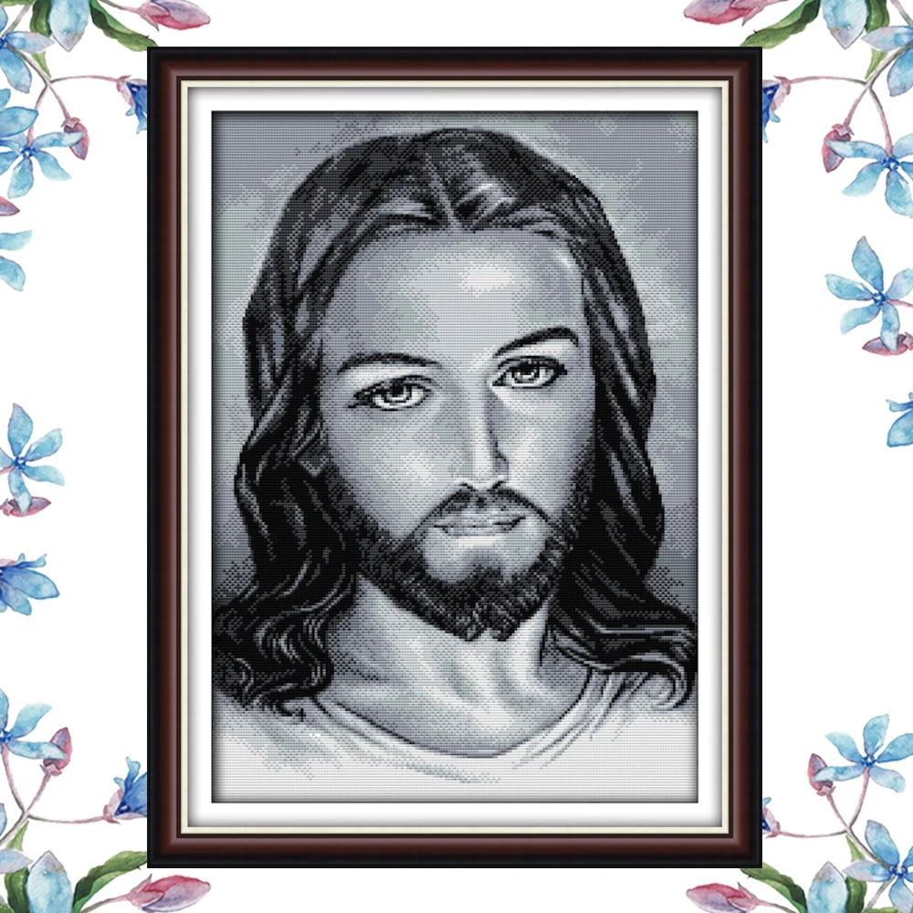 NKF Jesus религиозная вышивка крестиком рождественские чулки украшения образцов
