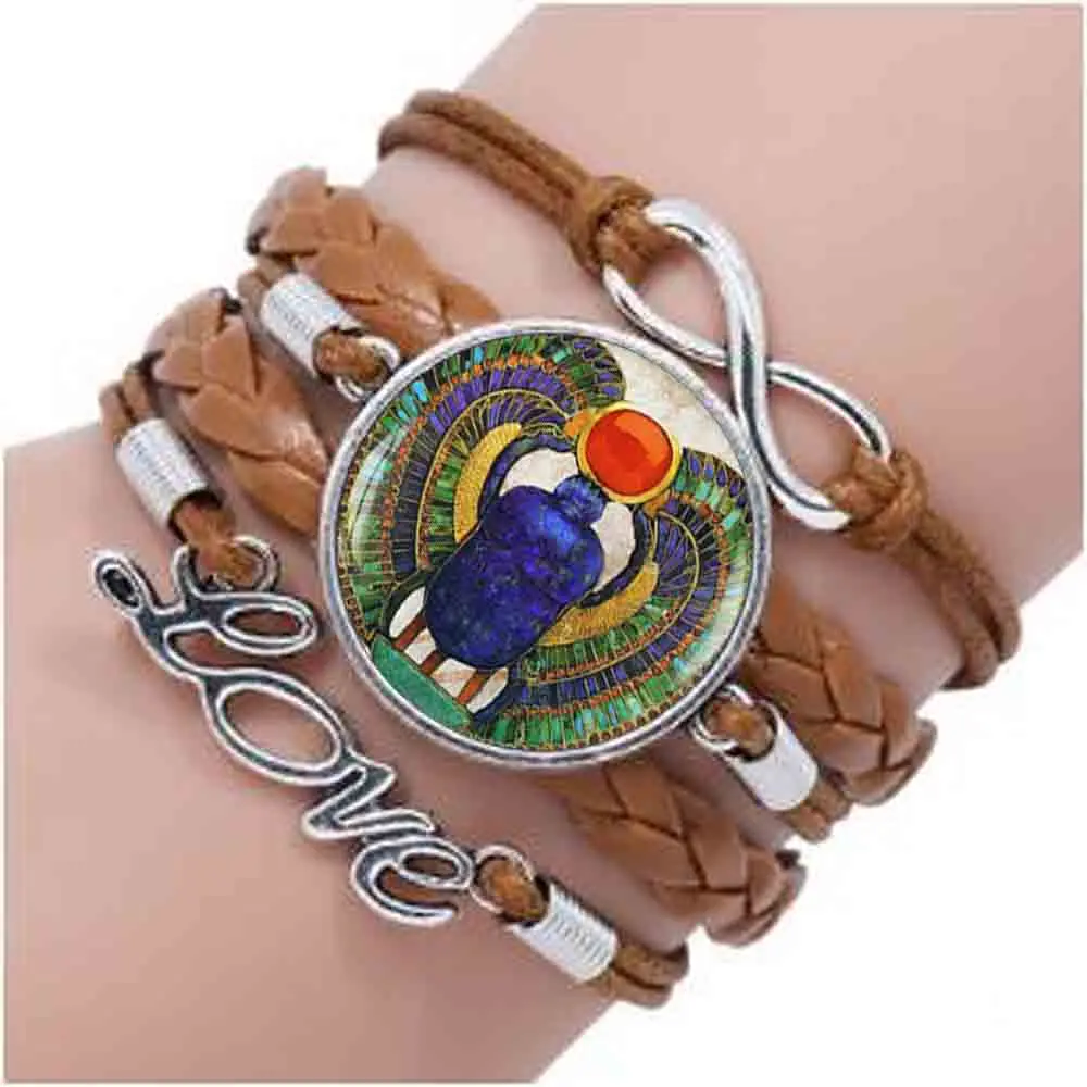 

Wholesale 27MM Round Glass Dome Egyptian Scarab bracelet Choker bracelet , Ancient Egypt Jewelry, Egypt bracelet