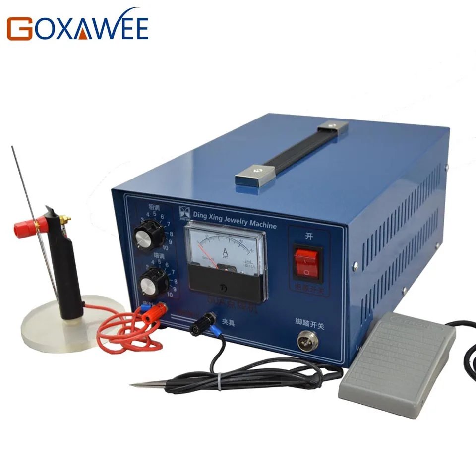 GOXAWEE 220V Spot Welder Electronic Sparkle Welder Jewelry Welding Tool Machine 90W 50A Spot Welding Machine Mini Sparkle Welder