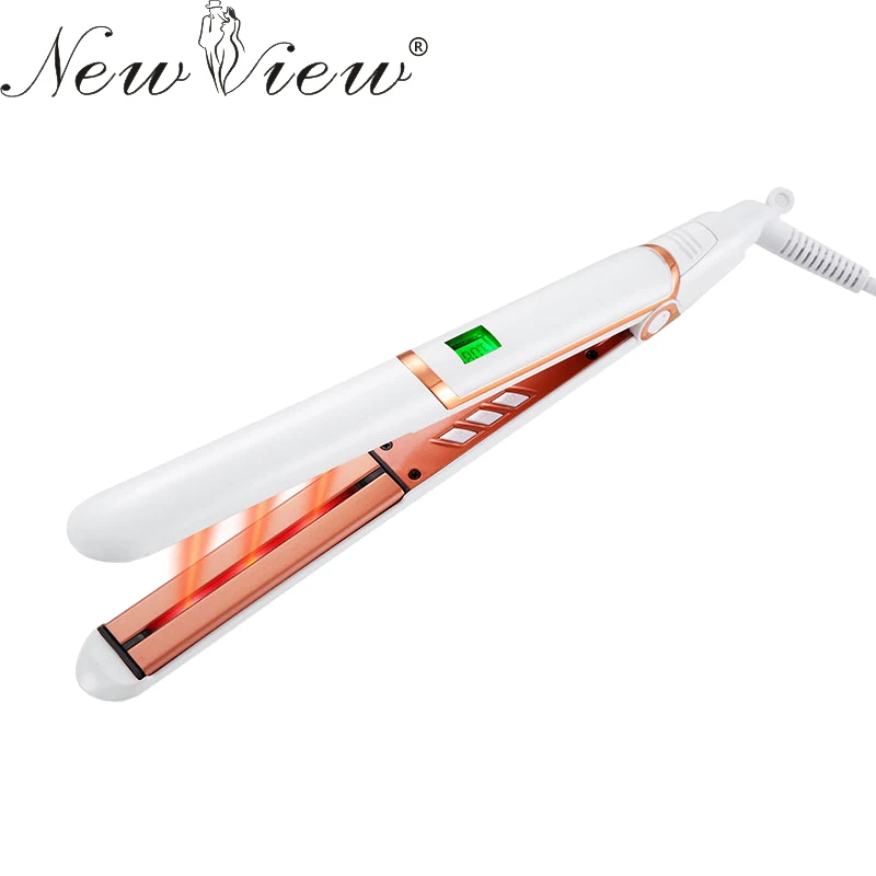 Newview Керамика анион выпрямления волос Flat Iron ЖК-дисплей выпрямитель для