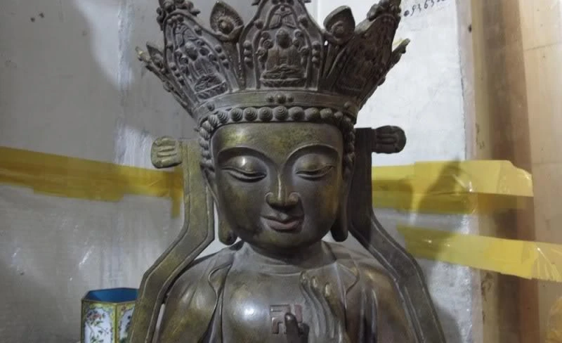 26 Тибет Классический Медь Бронза Бодхисаттва Будда Шакьямуни Амитабха