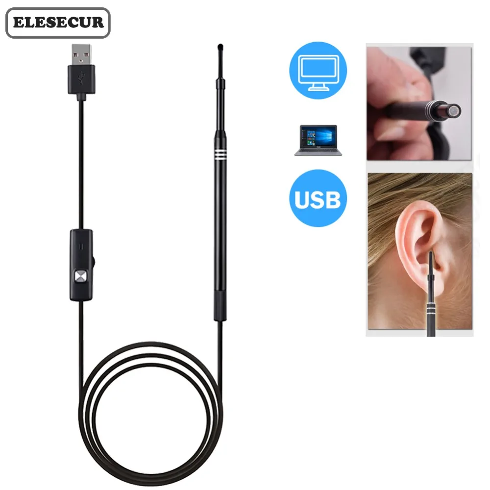 USB Visual Ear Cleaning Endoscope Camera Diagnostic Pick Tool Cleaner Android For Windows PC IOS Comupter | Безопасность и защита