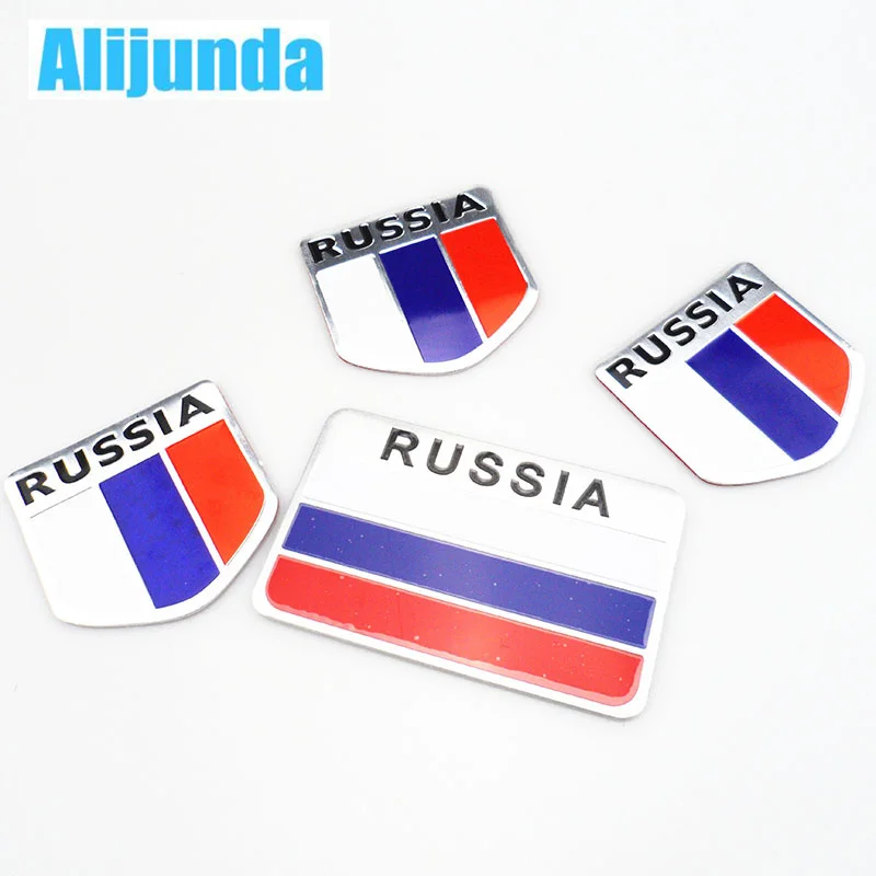 3D Алюминиевые автомобильные наклейки с русским флагом аксессуары для Ford Focus Fusion