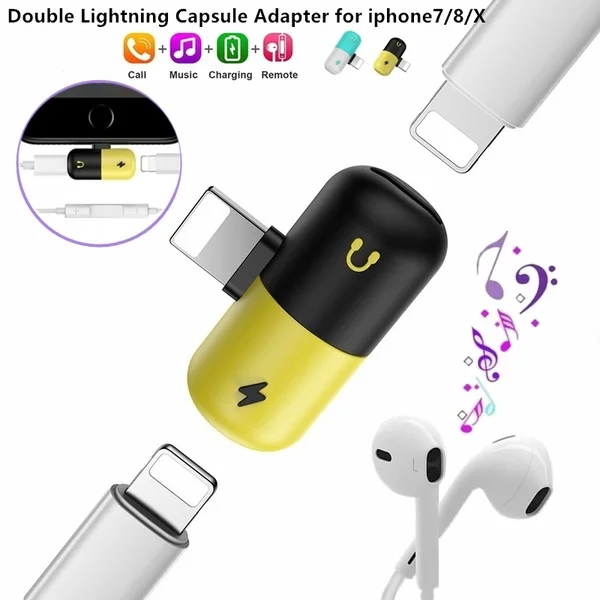 Wihoo 2 In1 адаптер искрового разряда зарядка/аудио конвертер кабель для iPhone 8 7 плюс 10