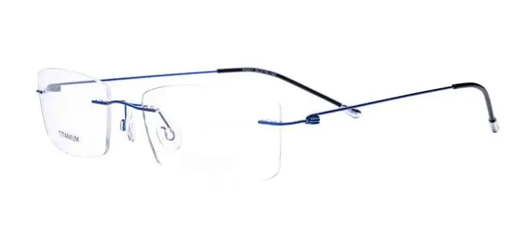 blue frame Новые модные титановые очки без оправы для близорукости, квадратные очки с памятью, оптическая оправа, очки для мужчин и женщин, бренд Brightzone - Цвет оправы: blue frame