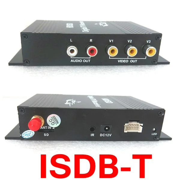 ISDB-T Автомобильный цифровой ТВ-приемник 190 км/ч ТВ-тюнер 4 видеовыхода для Бразилии